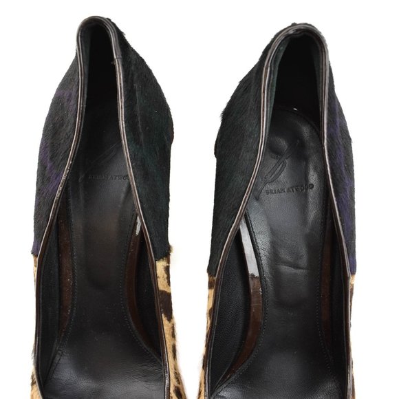 BRIAN ATWOOD: Multicolor, Leopard Print Calf Heels - Picture 8 of 10